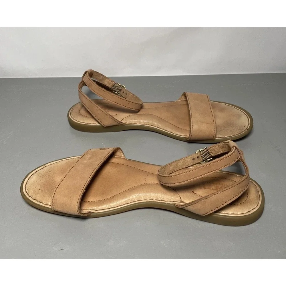 Born Alice Women's Leather Ankle Wrap Sandals Size 8